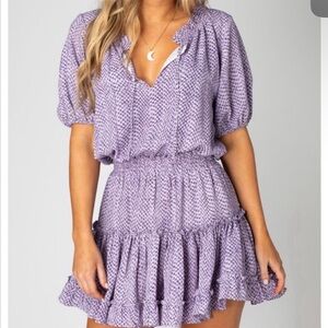Buddy Love Ray Women’s Elastic Waist Mini Dress Purple